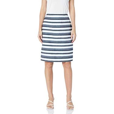 Imagem de Kasper Saia feminina slim listrada, Marinheiro azul multi, 10
