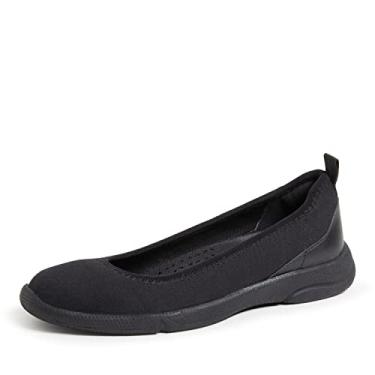 Imagem de Dearfoams Sapatilha feminina original confortável leve sem cadarço Mia Ballet, Preto, 36