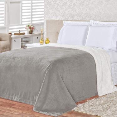 Imagem de Cobertor King Colorado Sherpa + Manta Flannel 1Pç - Cinza