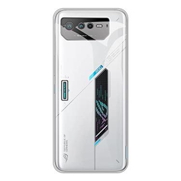 Imagem de Capa para Asus ROG Phone 6, capa traseira de TPU macio à prova de choque, silicone antiimpressões digitais, capa protetora de corpo inteiro para ROG Phone 6 (6,78 polegadas) (transparente)