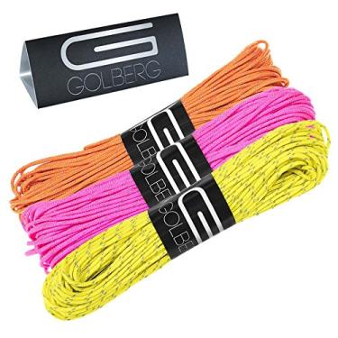 Imagem de Corda de 1,8 mm reflexiva fluorescente para paraquedas de 2,4 kg da GOLBERG em 20 metros – Perfeita para linha de pessoal, corda de tenda, acampamento, caminhadas, Reflective Neon Yellow/Neon Pink/Neon Orange