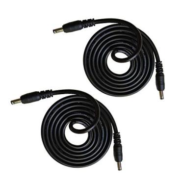 Imagem de DZYDZR 2 peças 1 metro 1,35 mm x 3,5 mm DC cabo de extensão preto 22 AWG fio de cobre macho para macho plugue máx. 24V 3A (3,3 pés)