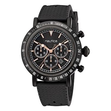 Imagem de Nautica Relógio masculino Spettacolare Reissue preto pulseira de silicone (modelo: NAPSPF202), Preto