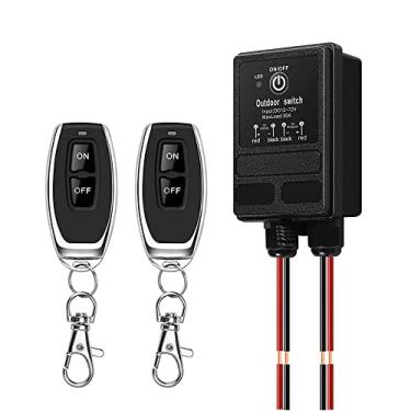 Imagem de WOODGUILIN Interruptor de relé sem fio 12V, DC12V/24V/48V/72V 30A Relé, Interruptor de controle remoto à prova d'água com 328FT de longo alcance para alarmes anti-roubo, porta de rolo, luzes de teto, barreiras de portão. (12V 100M)