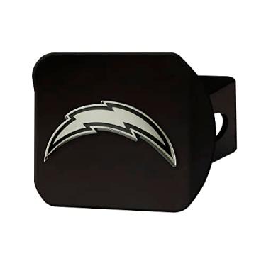 Imagem de Capa de engate de metal NFL Los Angeles Chargers, preta, 5 cm quadrada tipo III