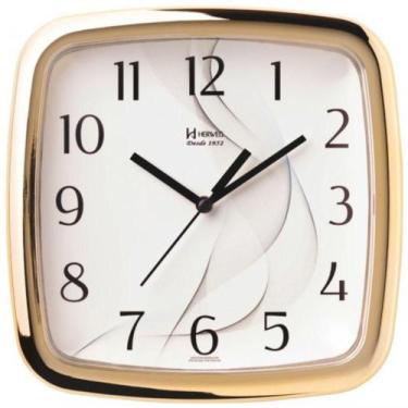 Imagem de Relógio De Parede Quadrado Dourado Herweg 660026-029