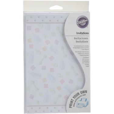 Imagem de Wilton Pacote com 12 convites para blocos de bebê