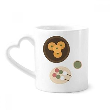 Imagem de Caneca de lanche de comida japonesa local café cerâmica copo de coração de vidro
