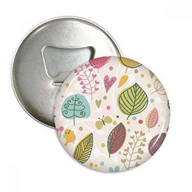 Imagem de Abridor de garrafa colorido de folha flor com ímã de geladeira emblema multifuncional