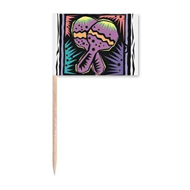 Imagem de Raquete Roxa Mexicon Cultura Elemento Gravação Palito Bandeiras Marcador Topper Decoração de Festa