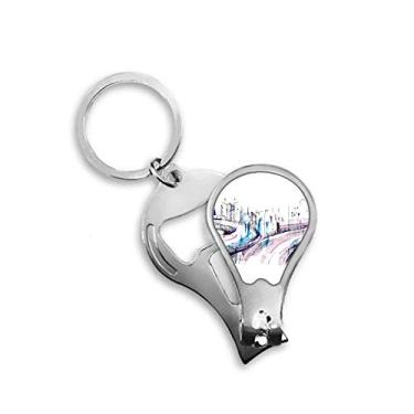 Imagem de Moderno arranha-céus overpass cortador de unhas abridor chaveiro tesoura