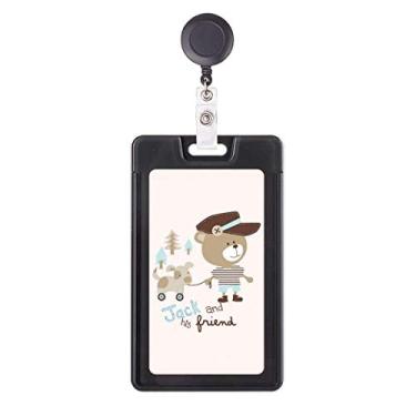 Imagem de Capa de manga retrátil para cartão de carretel de crachá animal de desenho animado