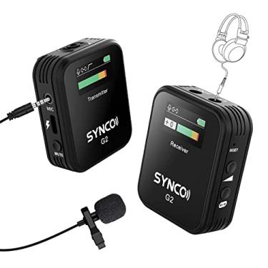 Imagem de SYNCO G2(A1) Wireless Lavalier Microphone System 1 Transmitter & 1 Receiver Lapel mic 230ft/70m for Vlogging Streaming YouTube go wirelessly on Camera Smartphone Tablet Synco-Wireless-Go-Mic Set