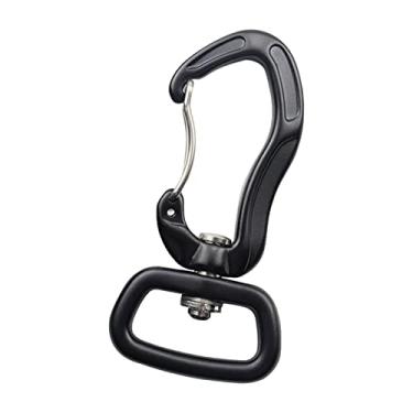 Imagem de Clipe de Mosquetão Giratório para Serviço Pesado, Clipe de Mosquetão Giratório de 360° para, Arnês para Cães, Preto