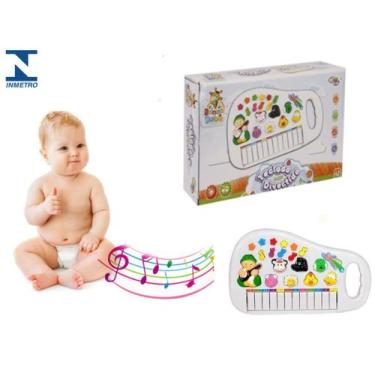 Imagem de Teclado Piano Infantil Musical  Bichos Infantil Sons Eletrôn - Dm Toys