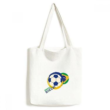 Imagem de Bolsa de lona esportiva de futebol brasileiro, bolsa de compras casual
