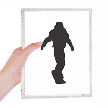 Imagem de Caderno esportivo Skateboarding preto com folhas soltas diário recarregável de papelaria