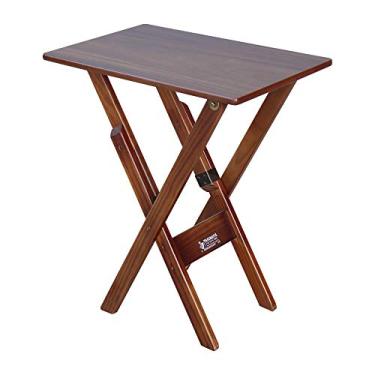 Imagem de MESA DOBRAVEL MADEIRA AUXILIAR APARADOR 43X68 IMBUIA - TARIMATÃ