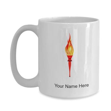 Imagem de Caneca personalizada de vetor de tocha, xícara de café de vetor de tocha, ideia de presente de tocha-vetor personalizada, caneca personalizada de vetor de tocha - Caneca de café de 445 ml