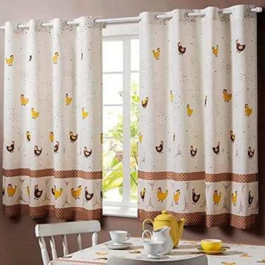 Imagem de Cortina P/Cozinha Alegra 1,35m Alt X 2,00m Larg Galinhas