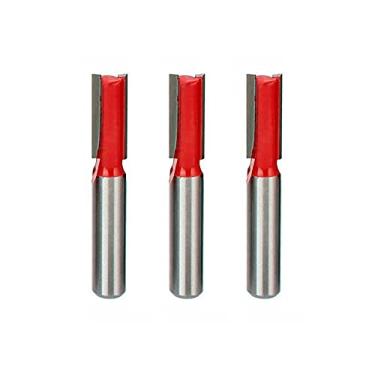 Imagem de Kit 3 Fresas Reta 8mm Haste 6mm Corte Duplo Madeira Tupia