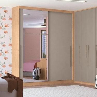 Imagem de Módulo de Guarda Roupa 2 Portas 2 Gavetas Espelhadoelegance Móveis Castro Angelin/níquel