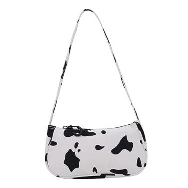 Imagem de GALPADA Bolsa De Ombro De Impressão De Vaca Pegadas De Vaca Bolsa Com Estampa De Vaca Bolsas De Impressão De Vaca Bolsa Nas Axilas Sacola Senhorita Bolsa Casual Tela De Pintura Único