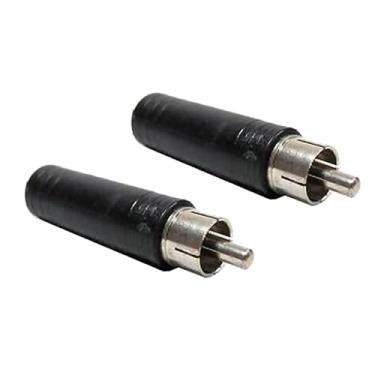 Imagem de TECKEEN 2 x plugue macho RCA para 3,5 mm 1/8" mono fêmea conector conversor de cabo adaptador de áudio soquete mono adaptador banhado a ouro