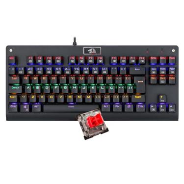 Imagem de Teclado Mecânico Redragon Dark Avenger Preto Iluminação Rainbow Switch Vermelho K568R