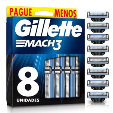 Imagem de Gillette Mach3 - Carga para Aparelho de Barbear, Leve 8 Pague 6 (o pacote pode variar)