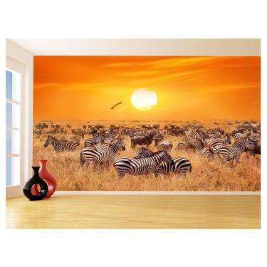 Imagem de Papel De Parede 3D Animais Zebras Safári Savana 3,5M Anm579