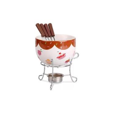 Imagem de Jogo para fondue em inox Brinox 6 peças cupcake