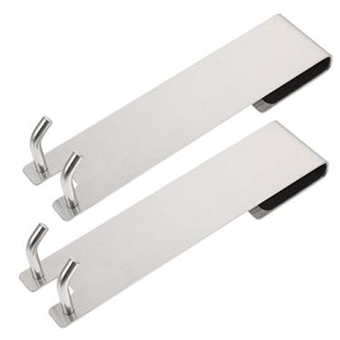 Imagem de Gadpiparty 10 Pcs Sem Gancho De Perfuração Gancho De Porta Cabide Ganchos De Toalha Cabides De Metal Organizador De Banheiro Gancho Da Porta Do Chuveiro Vidro Aço Inoxidável Rodo