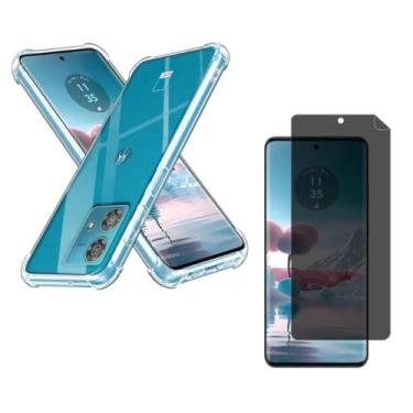 Imagem de Capa Capinha Anti Impacto + Película Hidrogel Privacidade Fosca Compatível Com Moto Edge 40 Neo - (Hard Glass Store)