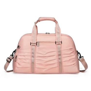 Imagem de Bolsa Esportiva Feminina para Academia, Mala de Viagem com Alça Transversal,Bolsa para Treino com Compartimento para Tênis, Mala Impermeável para Notebook - Linha Premium Occhioro (Rosa)
