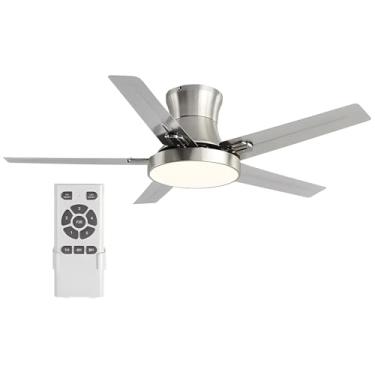 Imagem de Ventiladores De Teto De 60 Polegadas Com Luzes, Ventilador De Teto Grande Silencioso Com Luz, Ventilador De Teto Regulável Com Controle Remoto, Silencioso