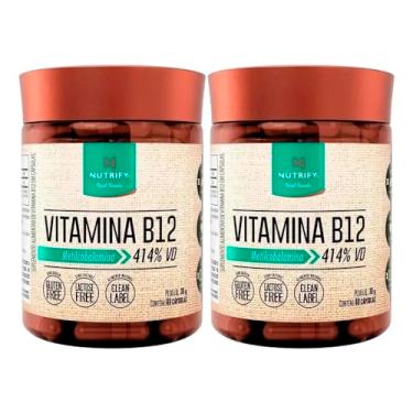 Imagem de 2x Vitamina B12 Nutrify 60 Cáps Metilcobalamina 414% Vd Sabor Sem Sabor