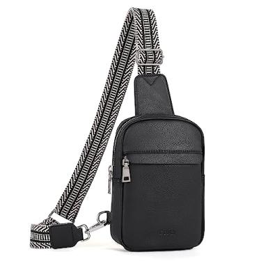 Imagem de CLUCI Pequena bolsa tiracolo feminina de couro vegano na moda, pochete feminina, Preto, One Size, Causal