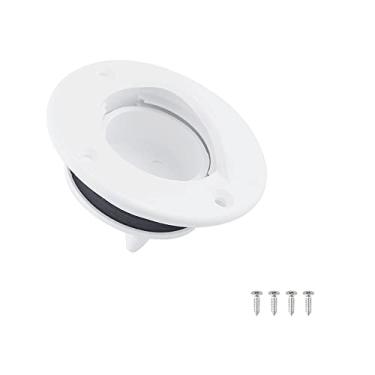 Imagem de Zcargel Dreno lateral de plástico para barco, montagem em convés de popa de barco marítimo válvula de drenagem tampa de rosca com 4 parafusos universais para acessórios de substituição de barco