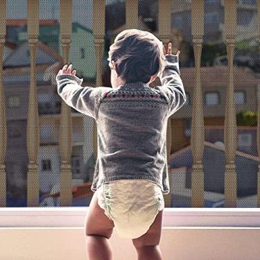 Imagem de Rede de segurança infantil, protetor de corrimão durável para escadas de segurança para bebês, grades de varanda de berço, malha de escada de corrimão, fácil de instalar rede de escada para crianças,