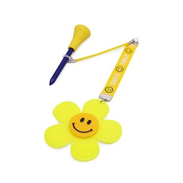 Imagem de Mini Momo Acessórios de cabide para camisetas de golfe - Presentes divertidos de golfe para golfista, flor, sorriso, amuleto fofo (flor sorridente - amarelo)