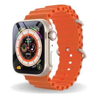 Imagem de Relogio Smartwatch Inteligente Ultra 9 Laranja Para Samsung Iphone Wat