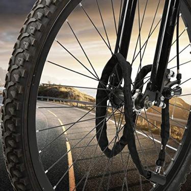 Imagem de Bloqueio de Chaveiro de Bicicleta Anti-roubo, Bloqueio de Corrente de Bicicleta de Aço Manganês de Segurança Alongado para Motocicleta e Scooter Elétrica, Flexível, Alta Dureza,