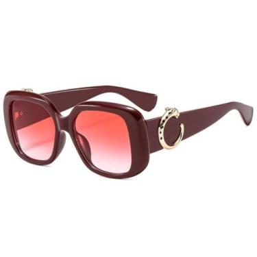 Imagem de Moda redonda óculos de sol feminino luxo dourado decoração quadro gradientes lente vintage envoltório casual óculos de sol uv400, c6, um tamanho