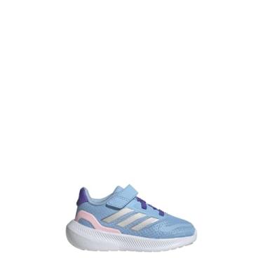 Imagem de adidas Tênis infantil unissex Runfalcon 3.0 (infantil), Azul/prata metálico/rosa claro, 4 Toddler