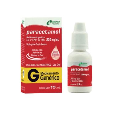 Imagem de Paracetamol Gotas 20mg/ml 15ml Sabor Tangerina Genérico Greenpharma GREEN PHARMA