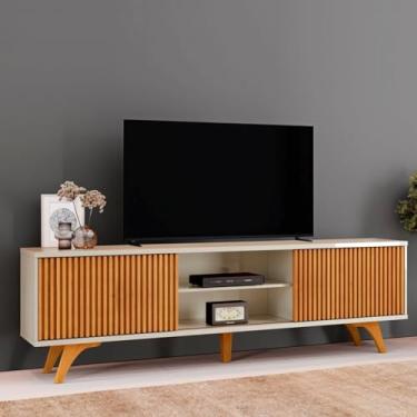 Imagem de Rack para Tv até 75 Polegadas 2 Portas de Correr 218cm Gaia Off White/Naturalle
