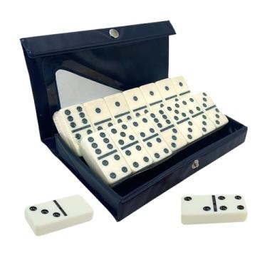 Imagem de Fancyes Conjunto de dominó com caixa de armazenamento, atividade, jogo de viagem, azulejos clássicos, jogo de tabuleiro para jogos noturnos, adultos, meninas