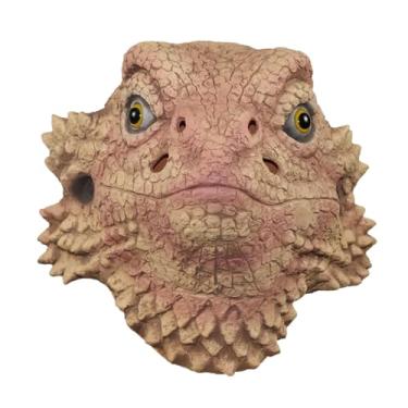 Imagem de YIJU Máscara de cabeça de animal, máscara de animal, adereços de látex, fantasia realista, máscara de cabeça de répteis, máscara de baile para Halloween