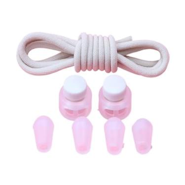 Imagem de No Tie Shoelaces Rubber Band For Shoes Round Elastic Laces Sneakers Lazy Sport Laces Without Binding Shoestrings(Beige)